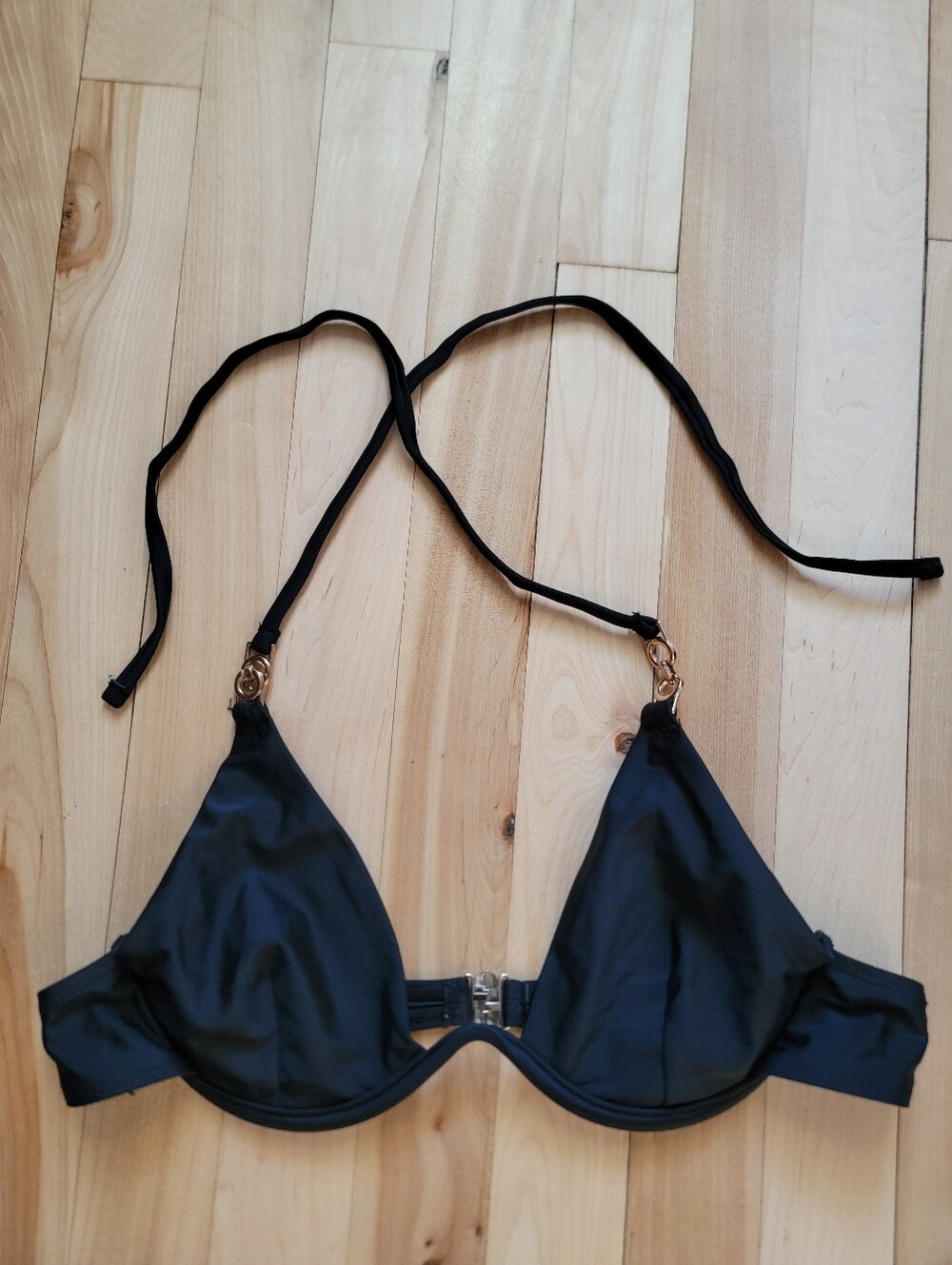 Black Triangle Underwire Bikini Top - Women's Swim
